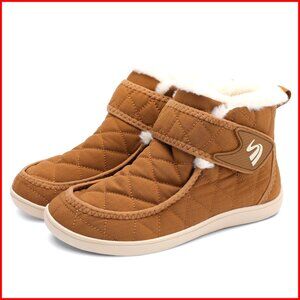 Waterproof Snow Boots Women Slip On Ankle Booties Fuzzy Lined Winter Shoes